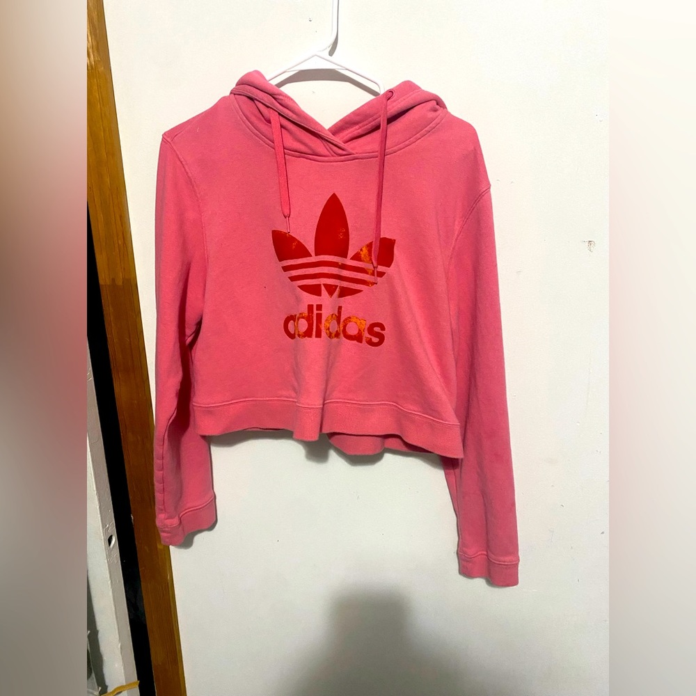🩷🧡 adidas cropped hoodie sweatshirt 🧡🩷